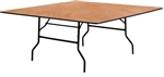 72" Square wood Folding Table