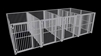 4-Run European Style Dog Kennel 5x10