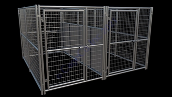 Multiple Dog Kennels, 2-Run Dog Kennel with Fight Guard Divider 5x10