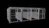 4-Run Dog Kennel w/Roof Shelters & Fight Guard Divider 5x10