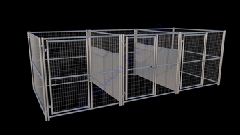 3-Run Dog Kennel w/Fight Guard Dividers 6x8