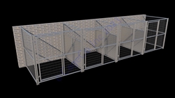 4-Run Indoor/Outdoor Dog Kennels with Fight Guards 6'W x 6'L x 6'H