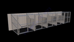 5-Run Indoor/Outdoor Dog Kennels with Fight Guards 6'W x 6'L x 6'H