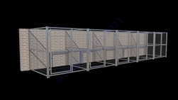 5-Run Indoor/Outdoor Kennels 6'W x 6'L x 6'H