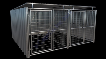 2-Run Shed Row Style Dog Kennel w/Roof Shelters 6x12