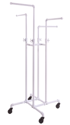4 Way Adjustable Arms Rack Glossy White - Pipe Collection from www.zingdisplay.com