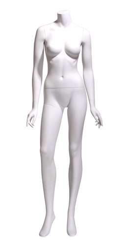 Headless Female Mannequin in White with Arms at her Sides