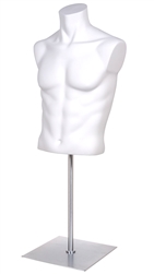 Male Torso Form with Base - Matte White