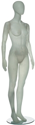 Contemporary White Translucent Female Egghead Mannequin