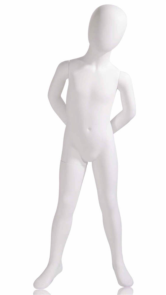 Egghead Glossy White Boy Child Mannequin - Hands on Hips