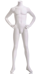 Male Mannequin, Headless - White - Hands at Sides from www.zingdisplay.com
