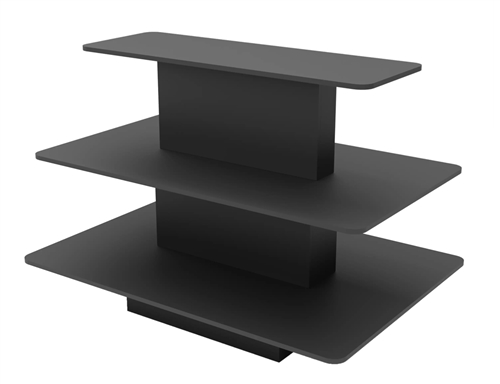 3-Tier Display Table in a Black Finish and Rectangular Shape from www.zingdisplay.com