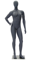 Athletic Gray Egghead Female Mannequin - Hand on Hip