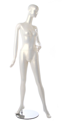 Pearl White Feminine Abstract Female Mannequin - Looking Back