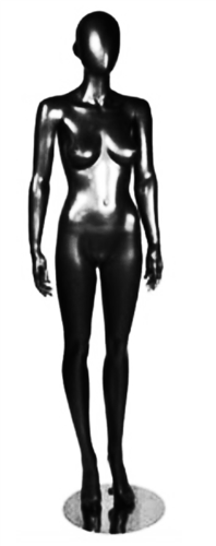 Abstract Head Female Mannequin Glossy Black