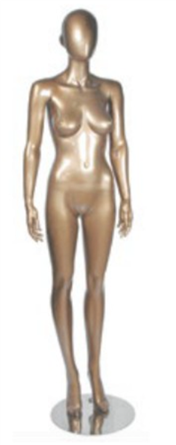 Abstract Head Female Mannequin Metallic Pewter