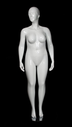 Glossy White Plus Size Abstract Female Mannequin