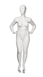 Glossy White Plus Size Abstract Female Mannequin