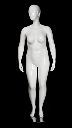 Glossy White Plus Size Abstract Female Mannequin