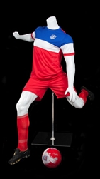 Headless Male Soccer Mannequin Gloss White
