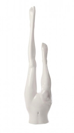 Upside Down Female Legs Pant Form Mannequin Matte White