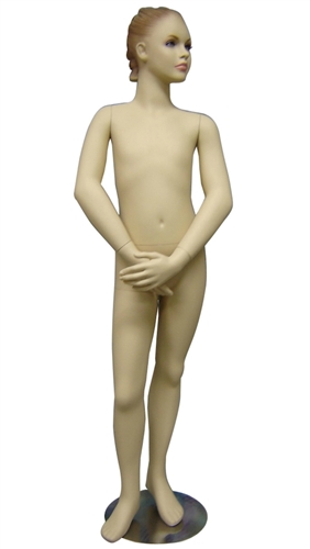 Female Child Mannequin with Realistic Facial Features from Zing Display