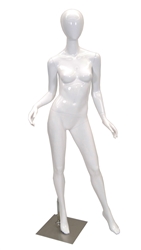 Glossy White Female Egghead Mannequin from www.zingdisplay.com