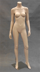 Headless Female Mannequin in Tan with Arms at Sides