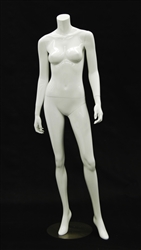 Headless Female Mannequin - Arms to Side in Gloss White Finish