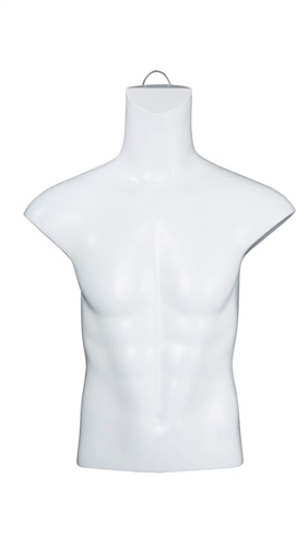 Headless Male Matte White Freestanding 1/2 Torso Form