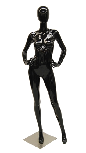 Glossy Black Headless Female Mannequin from www.zingdisplay.com