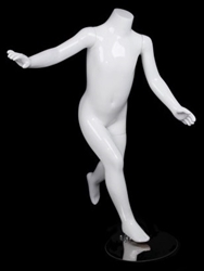 Glossy White Headless Running Unisex Child Mannequin from www.zingdisplay.com