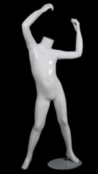 Glossy White Headless Stretching Unisex Child Mannequin from www.zingdisplay.com