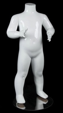 Glossy White Headless Unisex Toddler Mannequin from www.zingdisplay.com