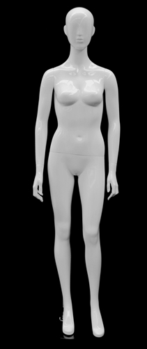 White Mannequin Abstract Head Female with arms to each side