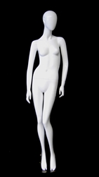 Female Abstract Head Gloss White Mannequin