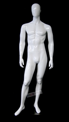 Male white glossy egghead mannequin