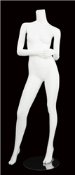 Female Mannequin Matte White Headless Changeable Heads - Hands in Front
