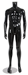 Male Mannequin Glossy Black Headless Changeable Heads