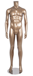 Male Mannequin Metallic Pewter Headless Changeable Heads