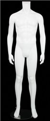 Male Mannequin Matte White Headless Changeable Heads