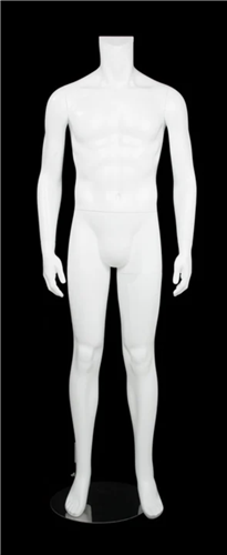 Male Mannequin Matte White Headless Changeable Heads