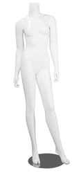 Female Mannequin Matte White Headless Changeable Heads