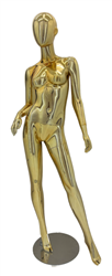 Female Egghead or Headless Mannequin Gold Chrome - Pose 10