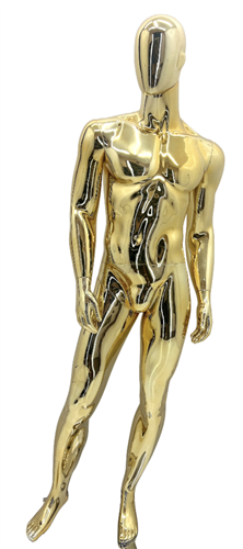 Male  Egghead or Headless Mannequin Gold Chrome - Pose 1