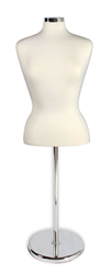 Cream Female Blouse Form with Chrome Base and Neckcap