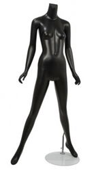 Female Mannequin Matte Black Headless Changeable Heads