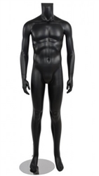 Male Mannequin Black Headless Changeable Heads