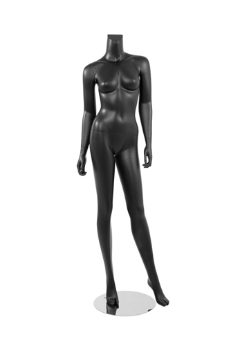 Female Mannequin Matte Black Headless Changeable Heads