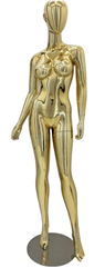 Female  Egghead or Headless Brazilian Mannequin Gold Chrome - Pose 1